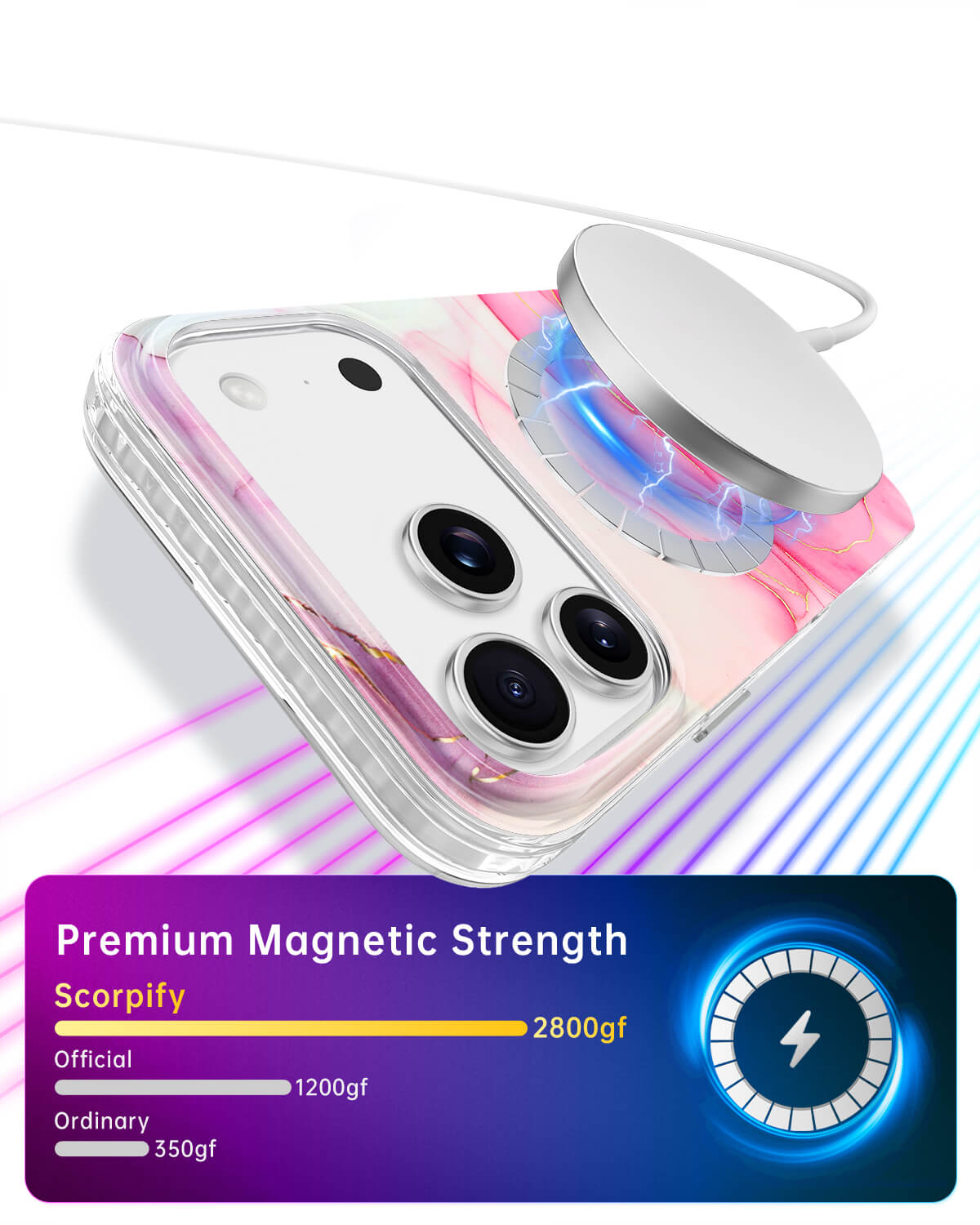 Protective floral iPhone case MagSafe compatible