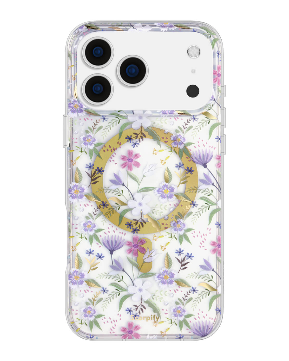 iPhone 17 purple floral MagSafe phone case cover