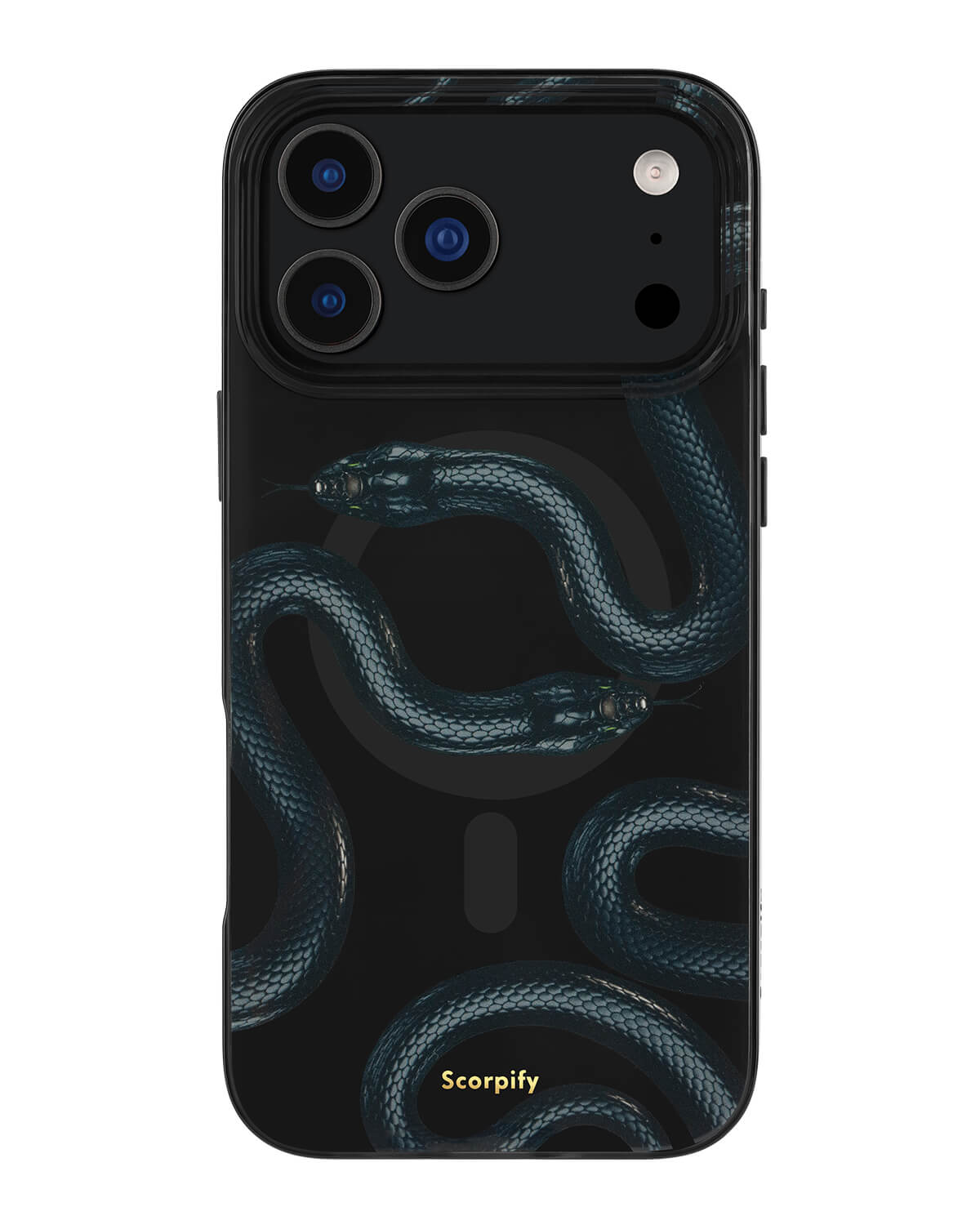 Bold Shadow Black Snake Phone Case With Sleek Texture for iPhone 17