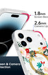 Protective MagSafe iPhone case with white floral finish