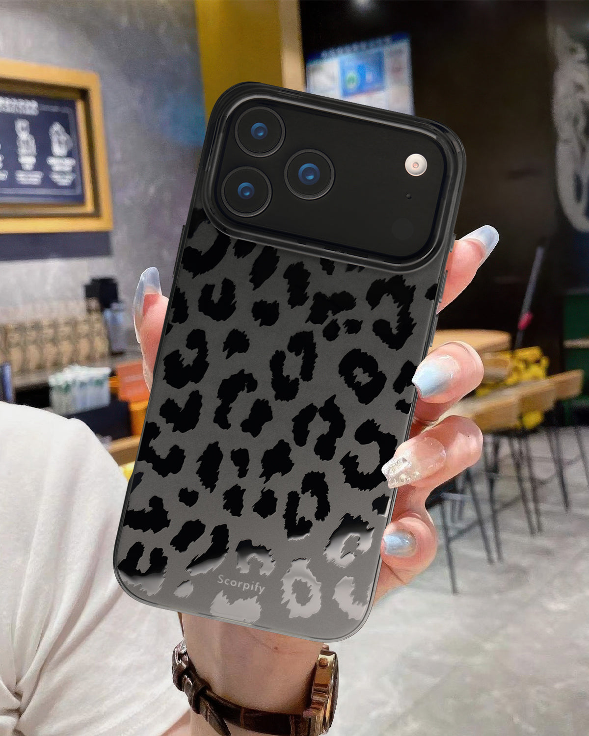 Stylish Leopard Print iPhone Cover showing bold  design