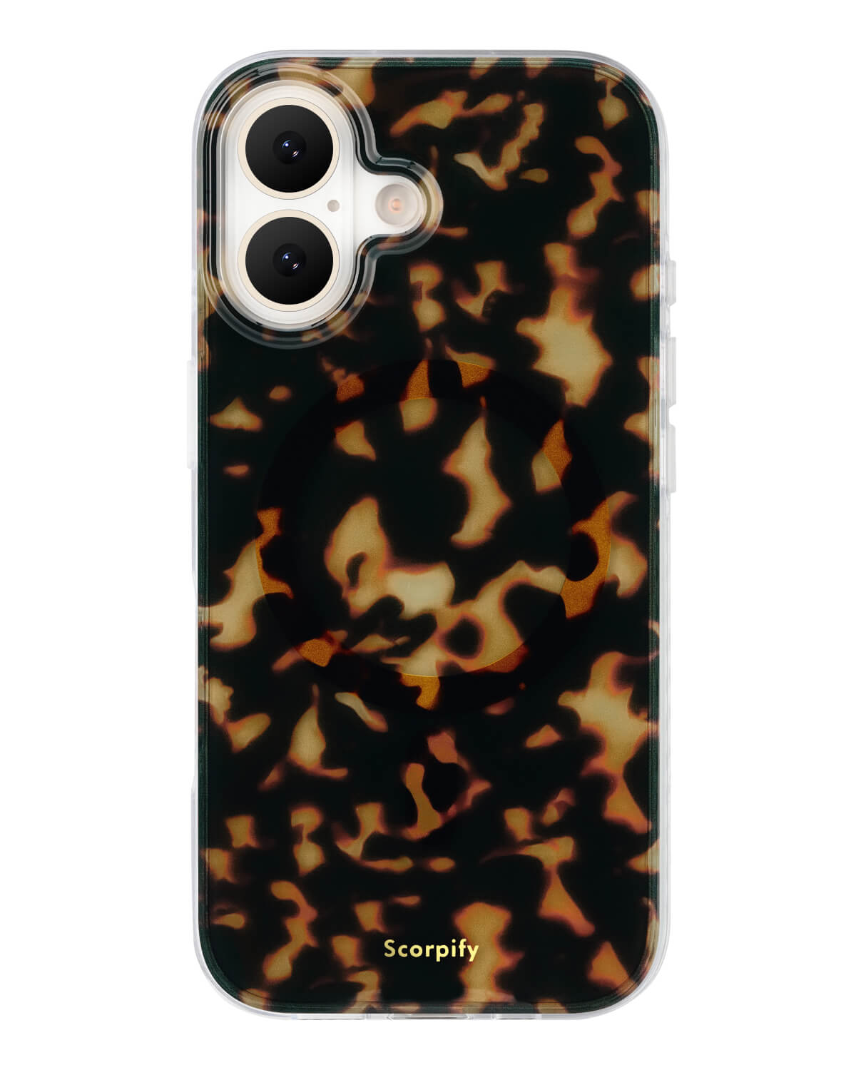 Classic tortoise iPhone 17 Pro case in dark brown design