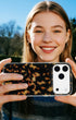 Modern tortoise print phone case MagSafe compatible