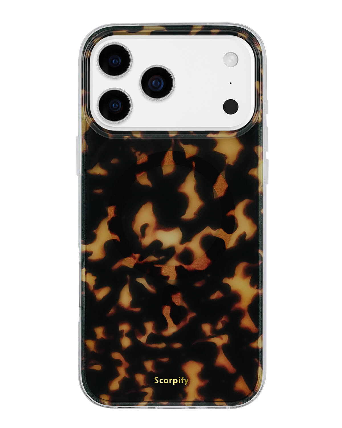 iPhone 17 dark brown tortoise shell MagSafe phone case
