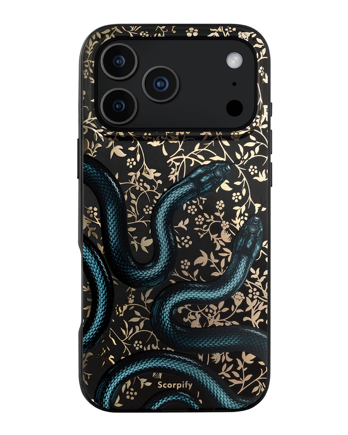 Chic Black Snake Phone Case With A Glossy Retro Look for iPhone 17 Pro