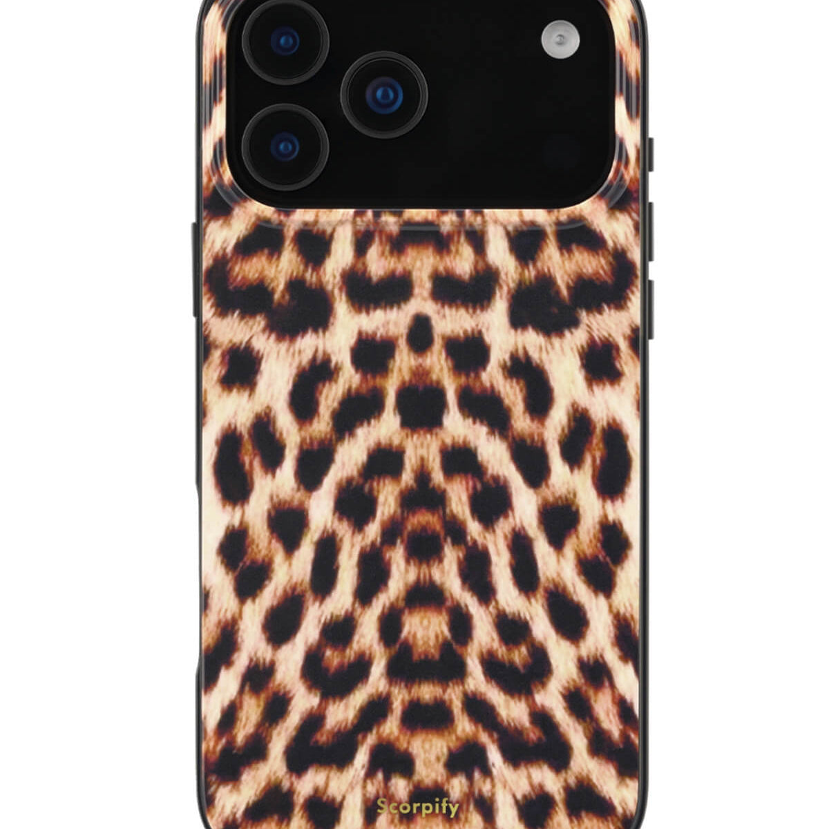 Textured leopard fur design applied to a sleek iPhone case
