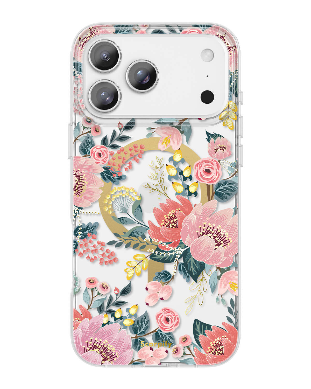Magnetic iPhone case featuring soft pink epiphyllum blooms