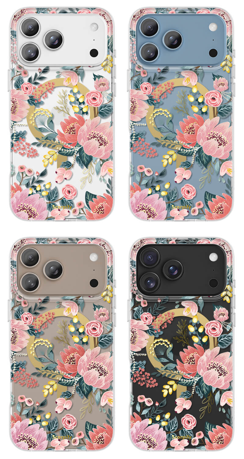 Pink Floral MagSafe 17 iPhone Case - Scorpify