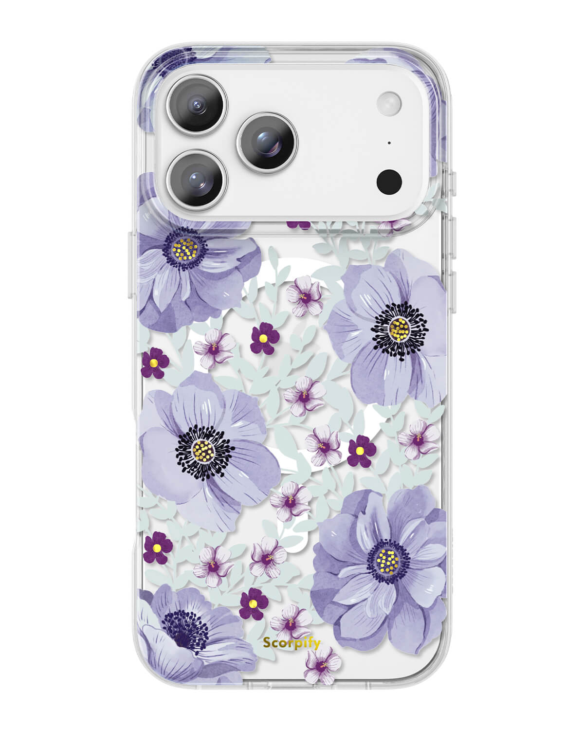 Purple floral iPhone 17 MagSafe case cover