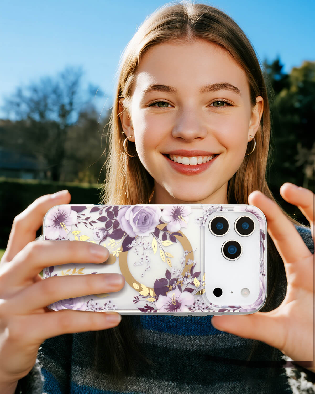Purple Rose Phone Case Adding Romantic Artistic Flair for iPhone 17