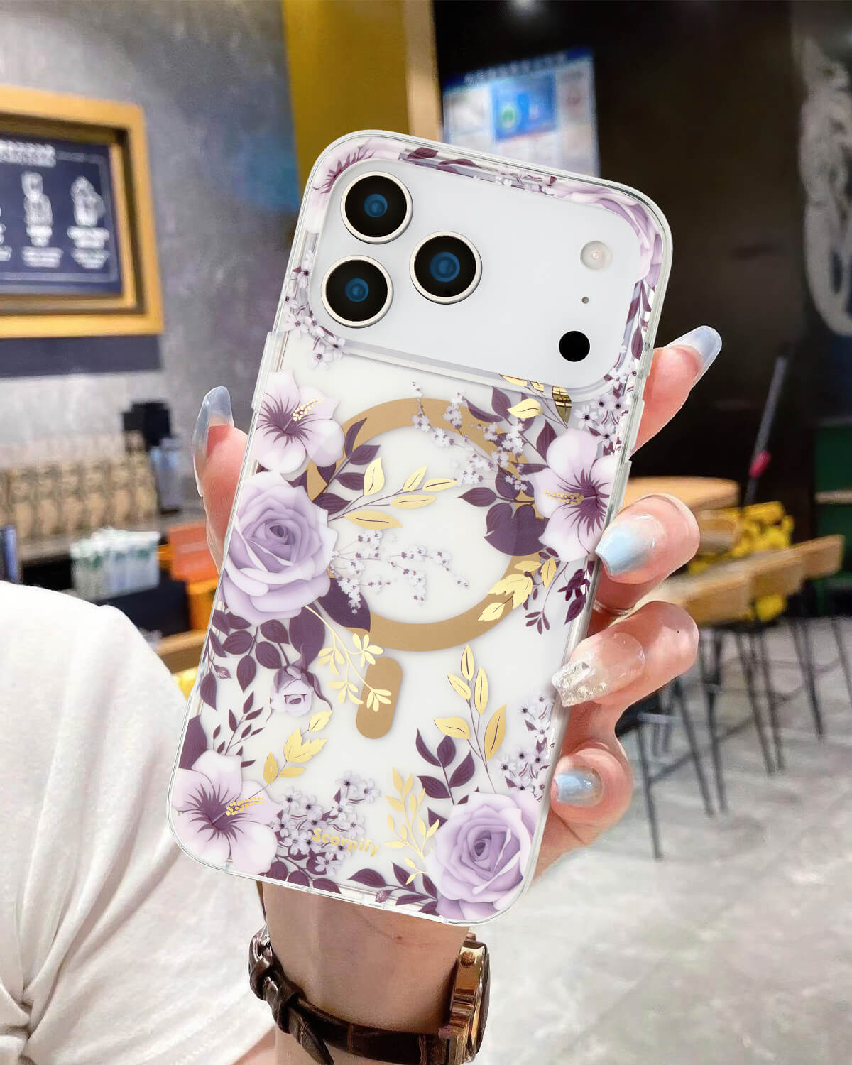 iphone_17_purple_hibiscus_rose_magsafe_case_pic_handhold_scorpify
