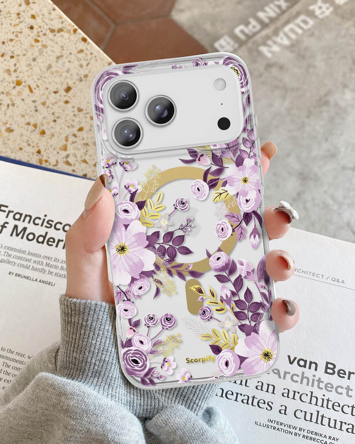 Scorpify iPhone 17 Case Purple Nemophila Impact Case with MagSafe Scorpify iPhone 17 Case Purple Nemophila Impact Case with MagSafe