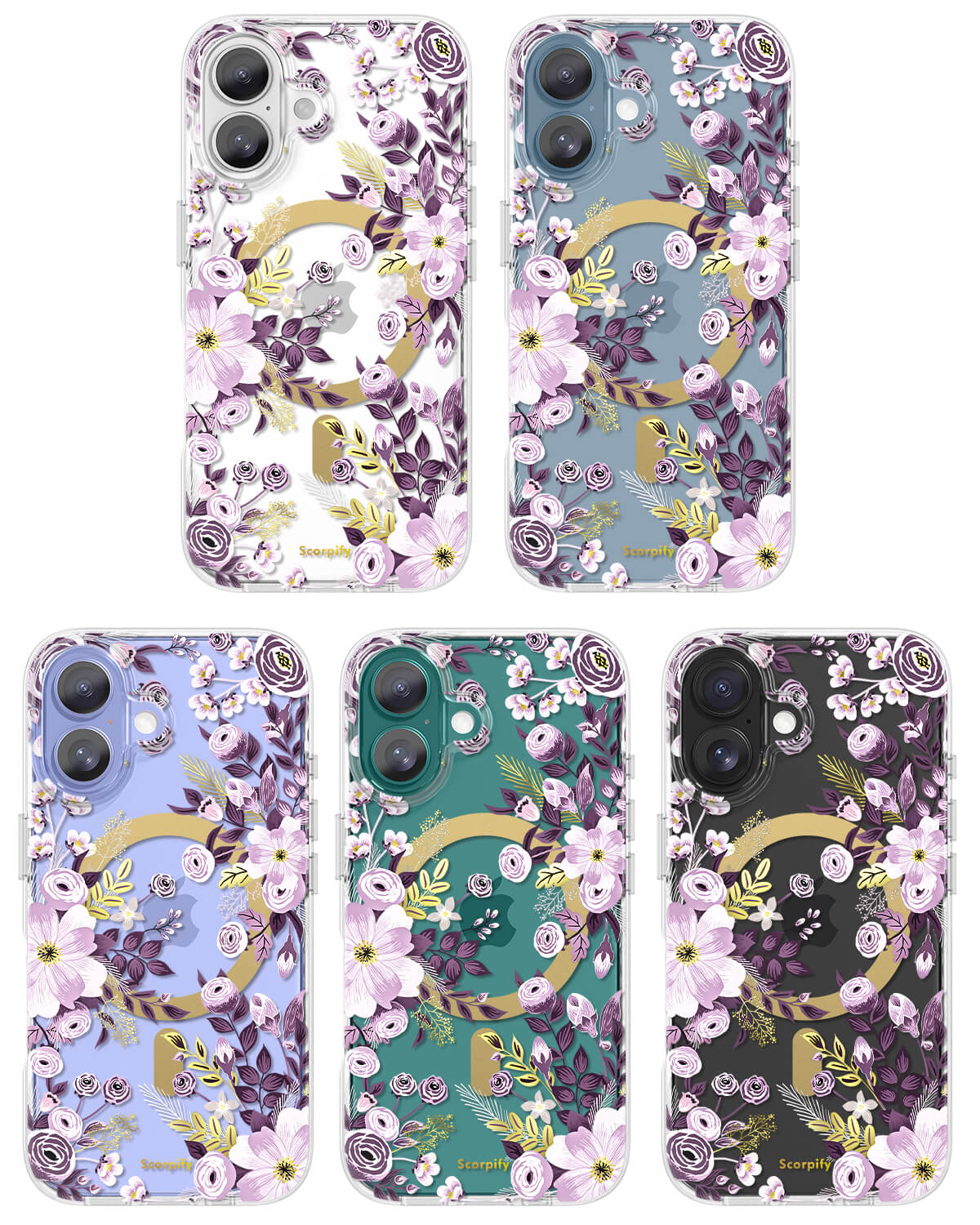 Purple Floral MagSafe 17 iPhone Case - Scorpify Purple Floral MagSafe 17 iPhone Case - Scorpify