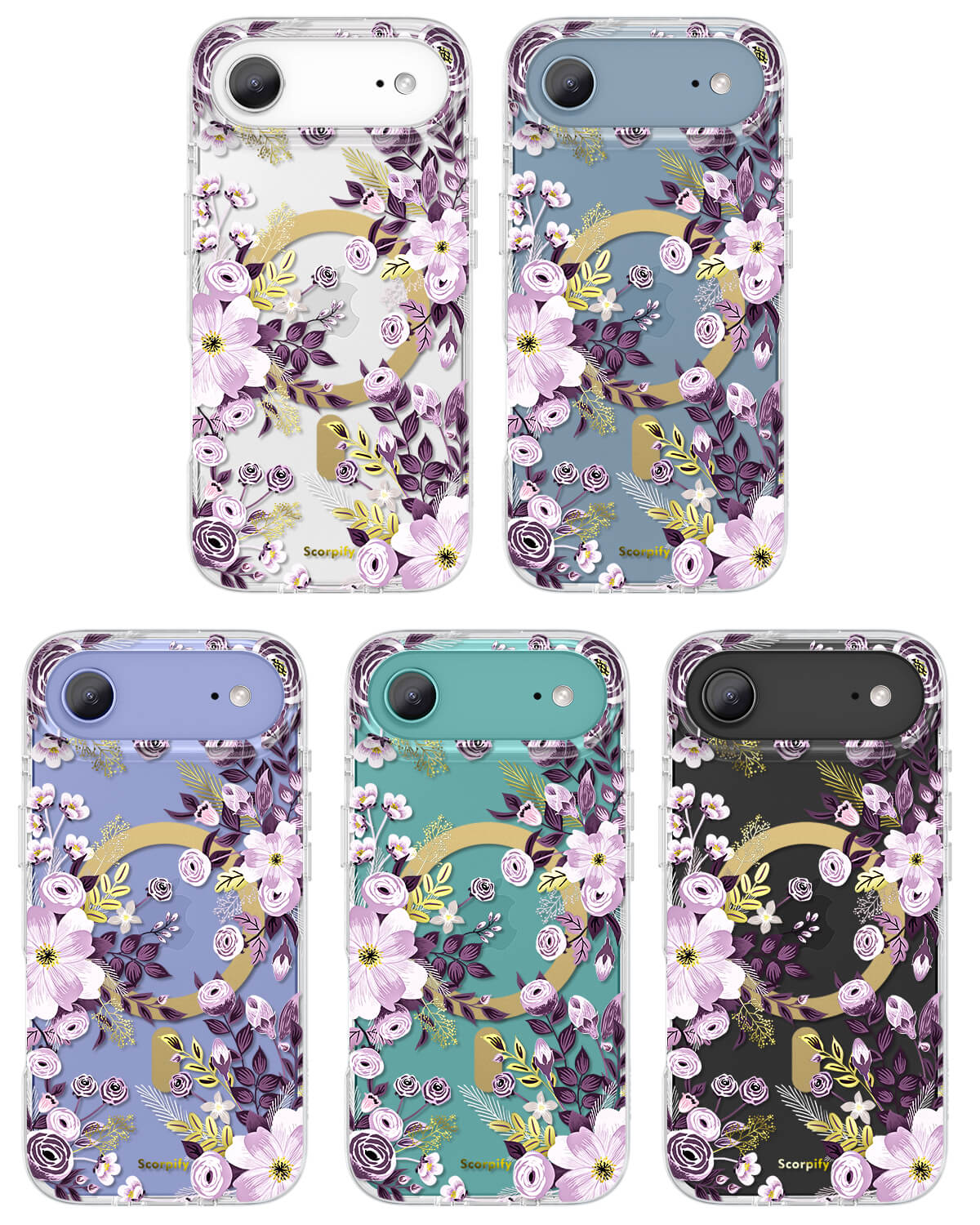 Purple Floral MagSafe 17 iPhone Case - Scorpify