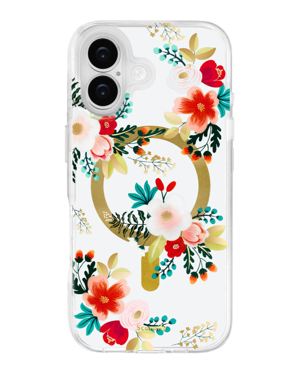 Modern transparent floral phone case with slim profile