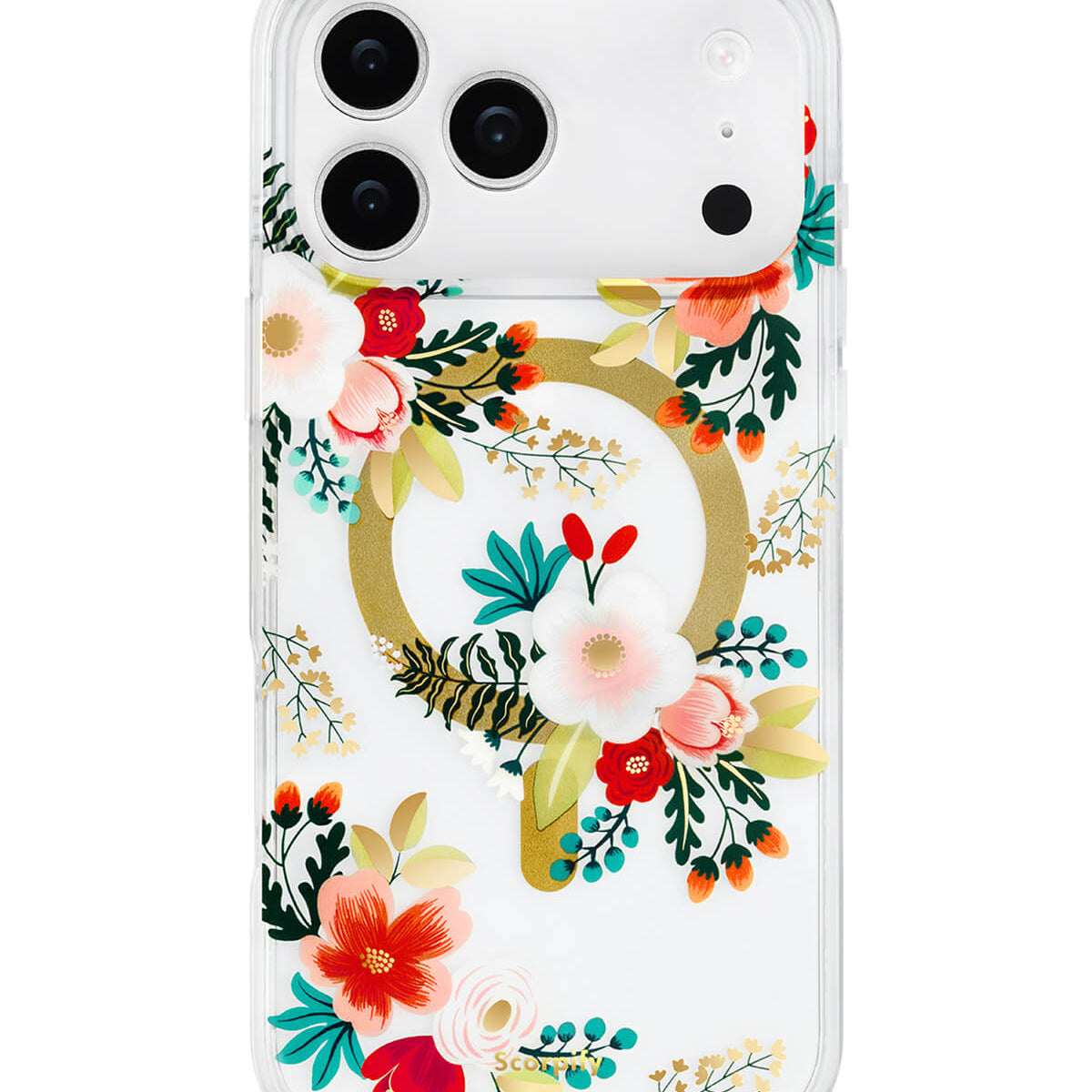 White primrose floral iPhone 17 MagSafe phone case