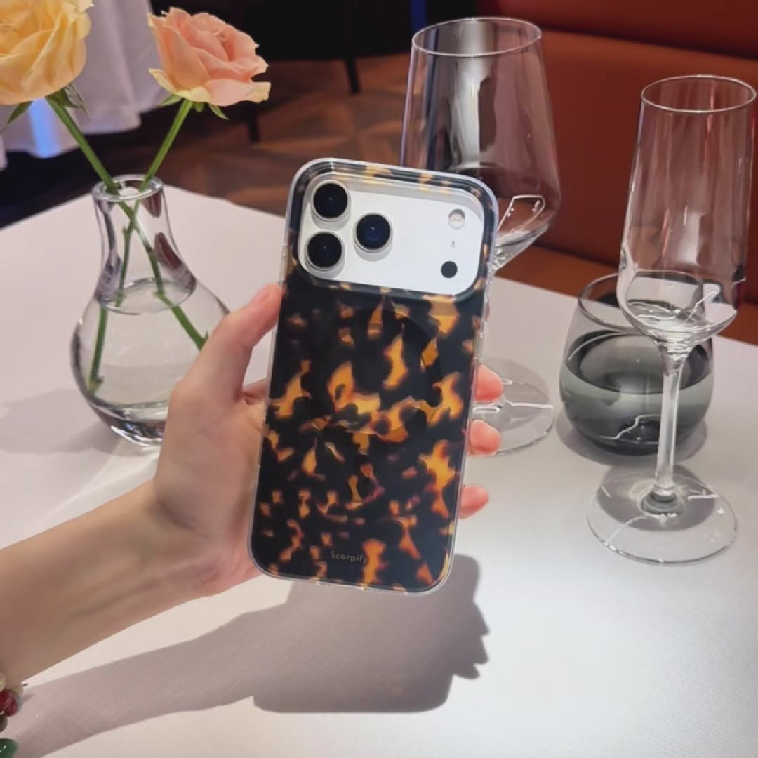 Dark Brown Tortoise Shell MagSafe iPhone Case