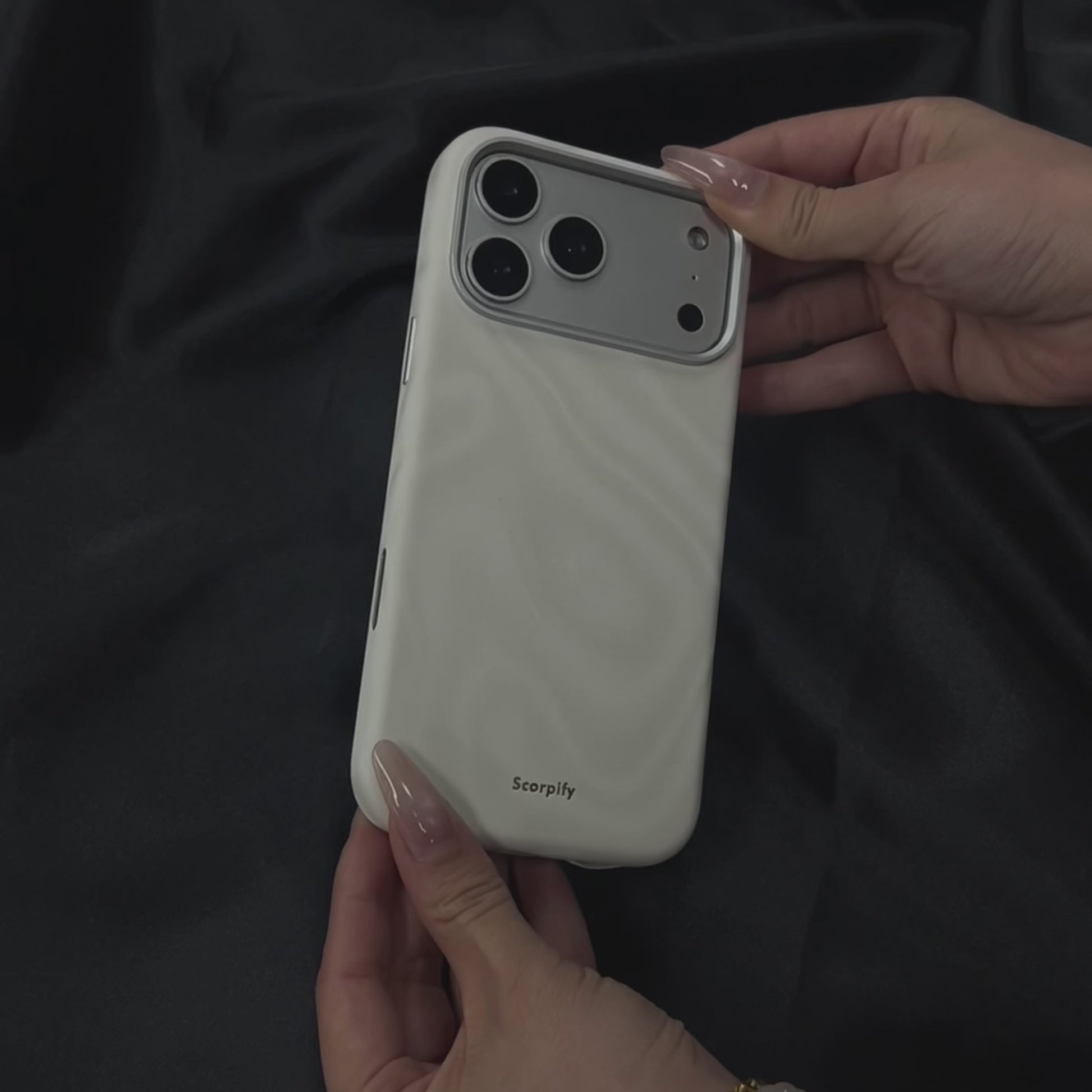 Ivory Swirl Lumina Leather MagSafe iPhone Case