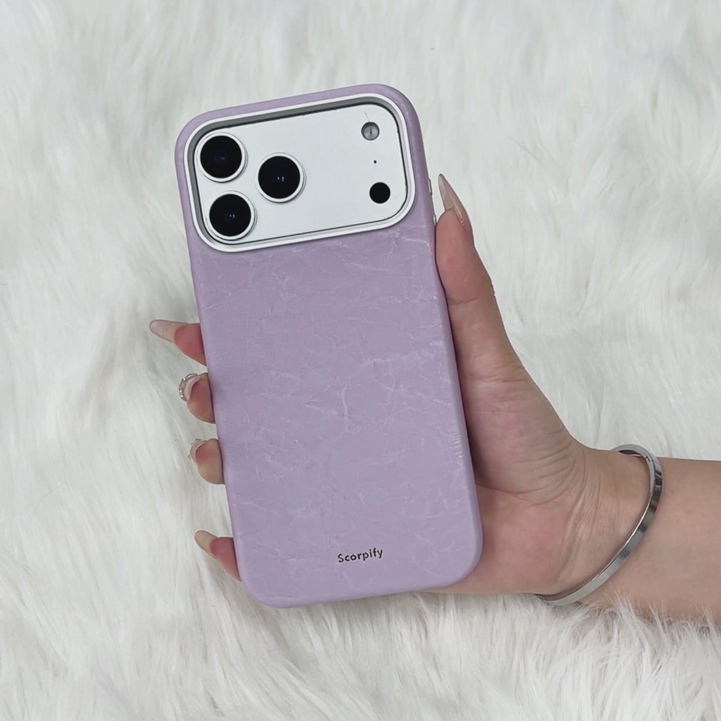 Lavender Crinkle Lumina Leather MagSafe iPhone Case