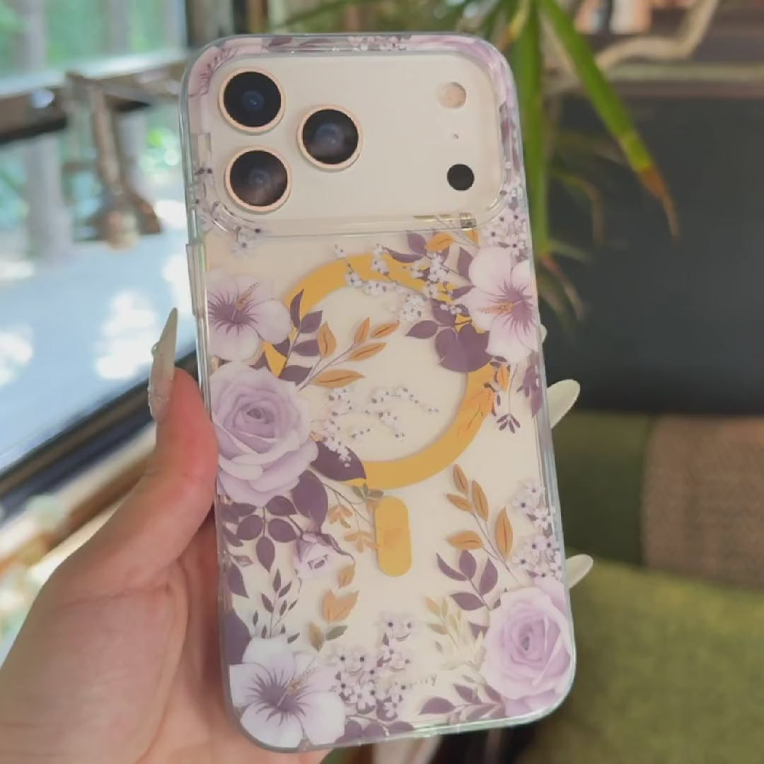 Purple Hibiscus Rose MagSafe iPhone Case