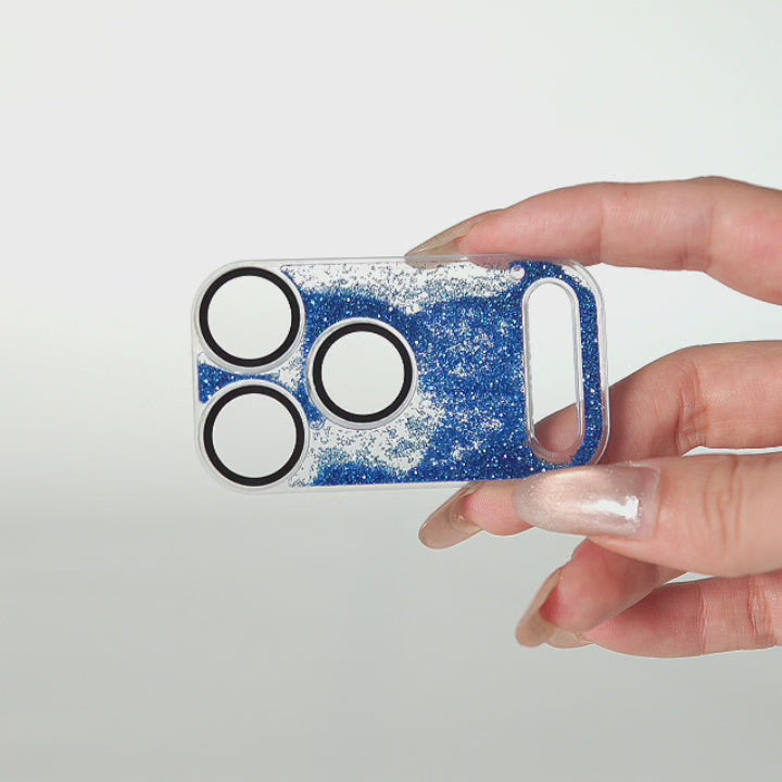 Light Blue Gleam Flow Unibody Camera Lens Protector for iPhone
