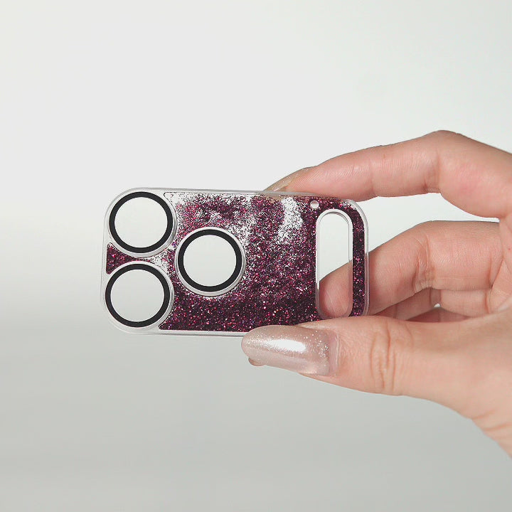 Wine Red Gleam Flow Unibody Camera Lens Protector for iPhone