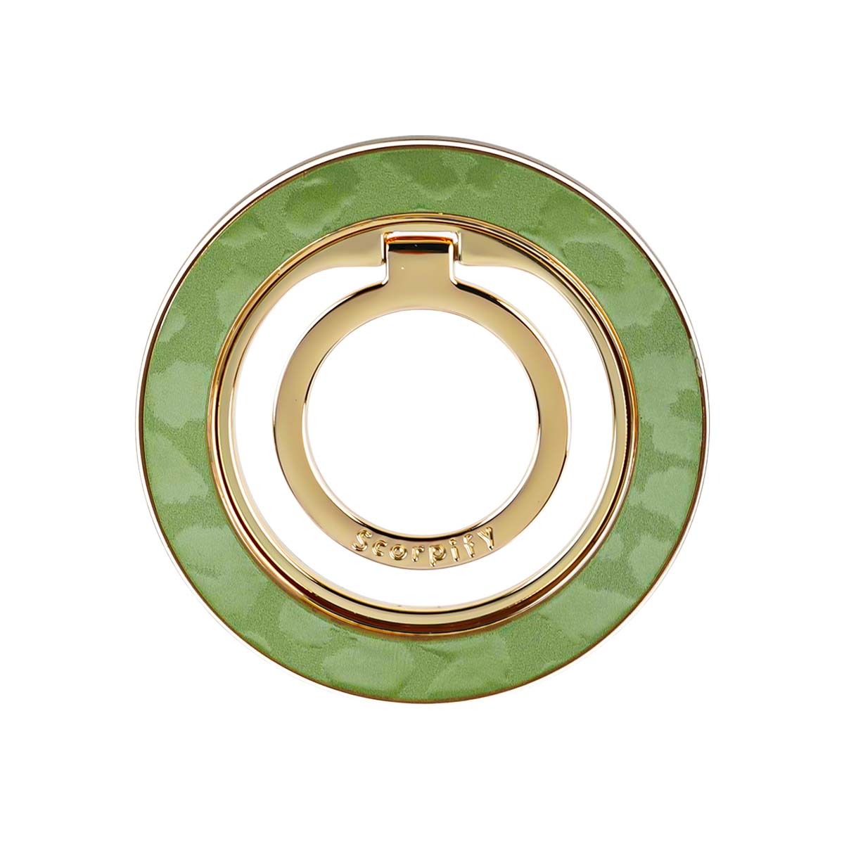 Moss leopard phone ring holder with earthy animal texture