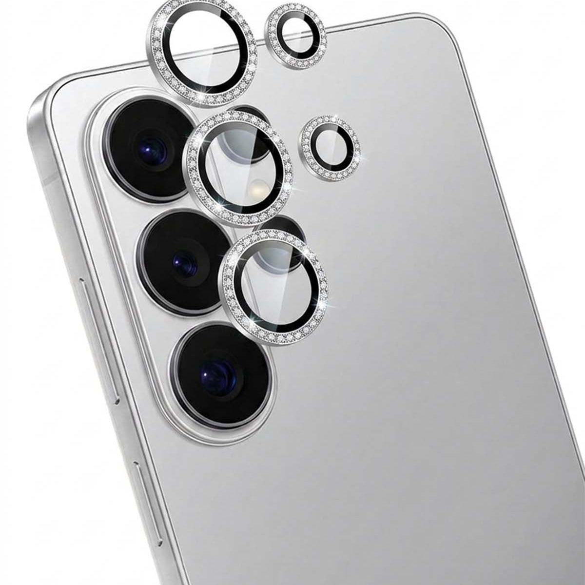 Split crystal camera lens protector for Samsung phones