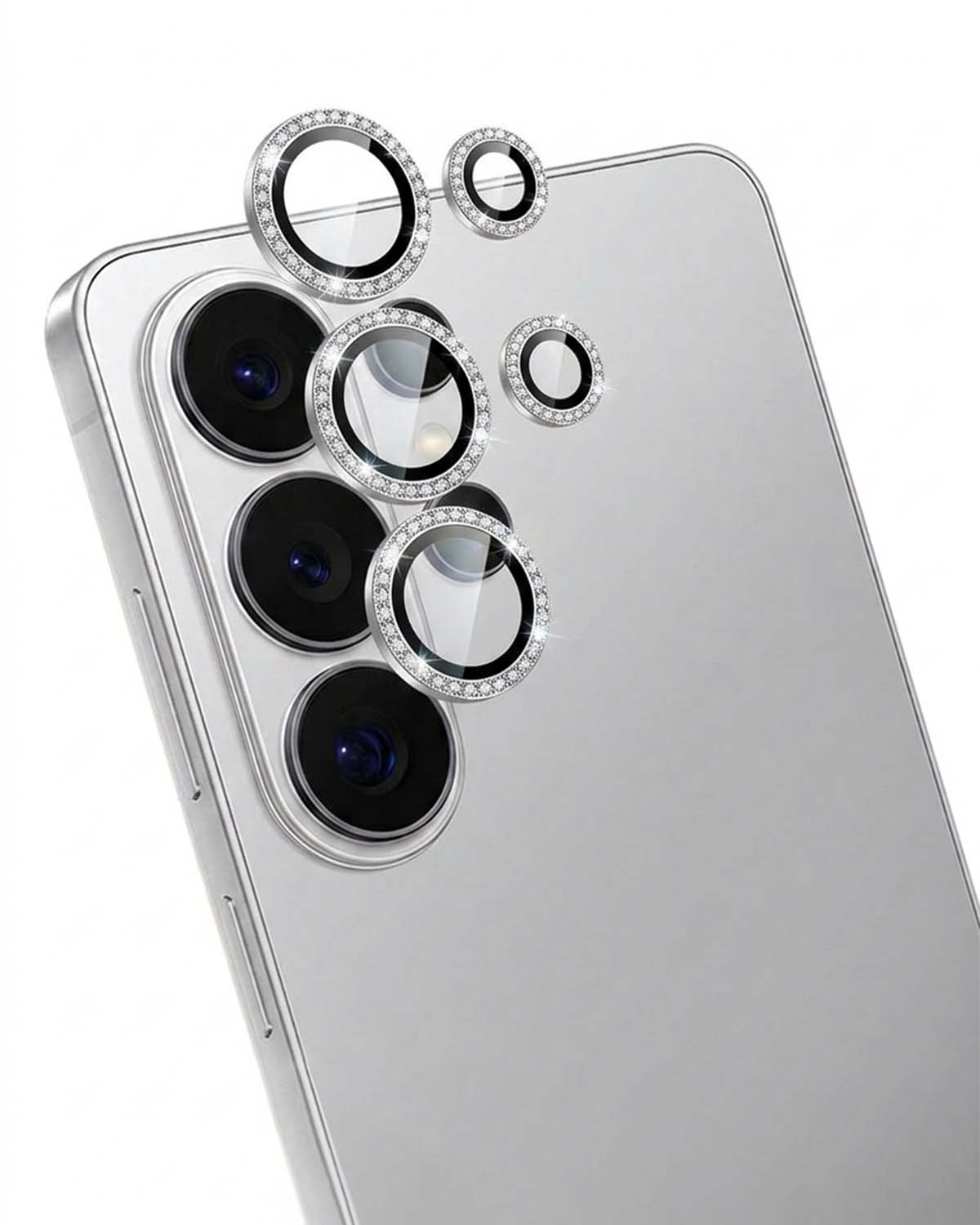 Split crystal camera lens protector for Samsung phones