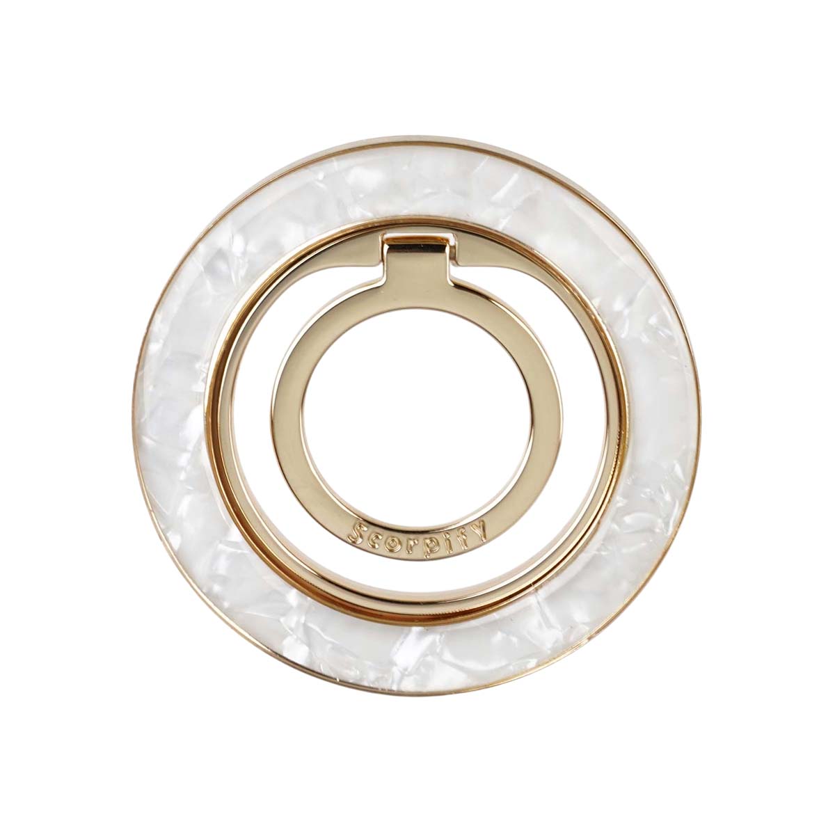 White Pearl Phone Ring Holder By Scorpify For Secure Grip